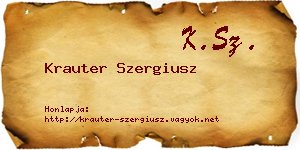 Krauter Szergiusz névjegykártya